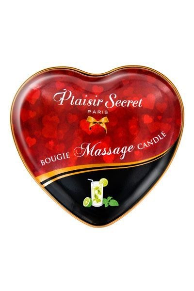 Масажна свічка серце Plaisirs Secrets Mojito (35 мл) SO1869 фото