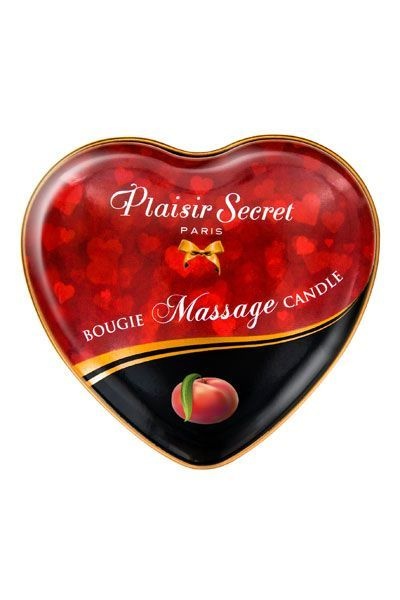 Масажна свічка серце Plaisirs Secrets Peach (35 мл) SO1872 фото
