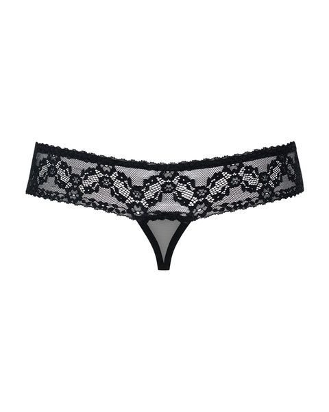 (SALE) Мереживні танги з доступом Obsessive 837-THC-1 L/XL, чорні SO7180 фото