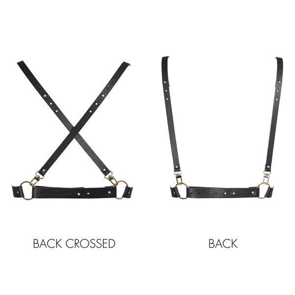 Портупея Bijoux Indiscrets MAZE - X Harness Black, экокожа SO2676 фото