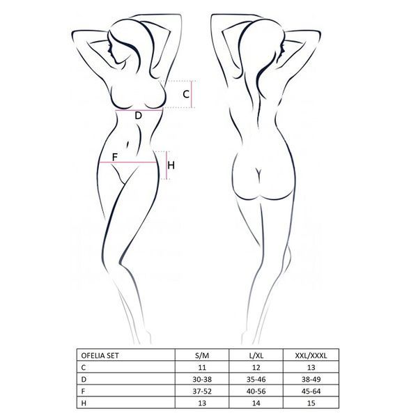 Комплект белья Passion OFELIA SET OpenBra XXL/XXXL, white, стринги, открытый лиф, широкий пояс EL13203 фото