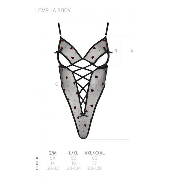 Эротическое боди с рисунком Passion LOVELIA BODY S/M, black SO4754 фото