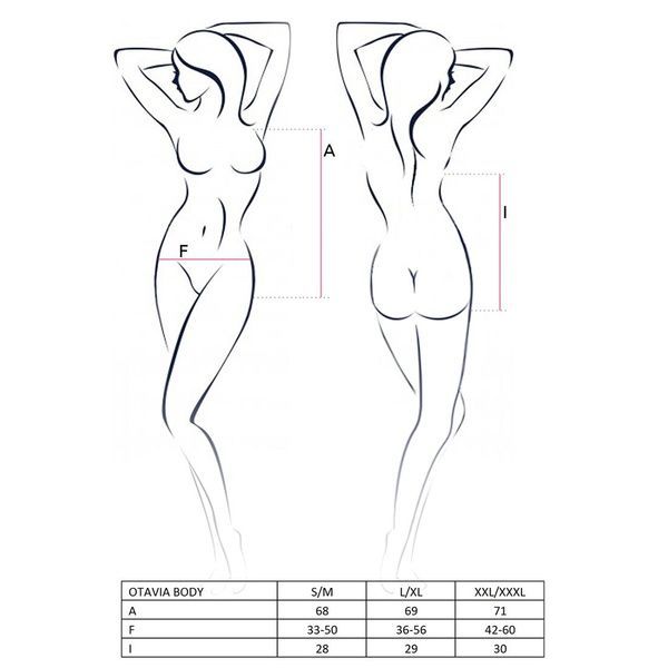 Боди монокини с глубоким декольте Passion OTAVIA BODY L/XL, black EL15701 фото