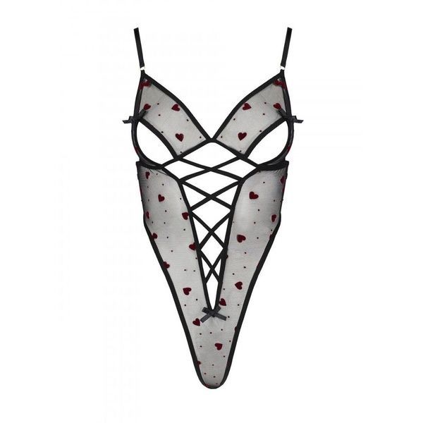 Эротическое боди с рисунком Passion LOVELIA BODY S/M, black SO4754 фото