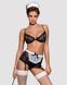 Эротический костюм горничной Obsessive Maidme set 5pcs S/M, бюстгальтер, пояс с фартуком, чулки, стр SO7290 фото 1