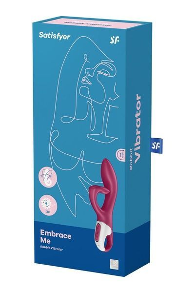 Вибратор кролик с тройным отростком Satisfyer Embrace me Berry, 2 мотора, диаметр 3,6 см SO6285 фото