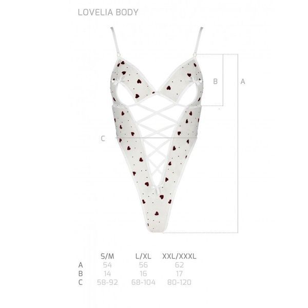 Эротическое боди с рисунком Passion LOVELIA BODY L/XL, white SO4756 фото