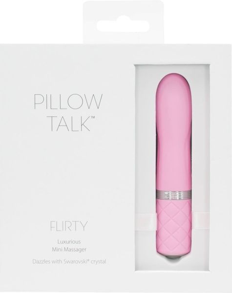 Розкішний вібратор PILLOW TALK - Flirty Pink з кристалом Сваровські, гнучка головка SO2725 фото