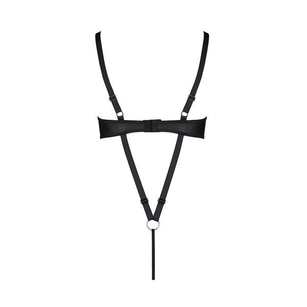 Боди из экокожи Passion CELINE BODY S/M, black, с доступом, открытый SO6404 фото