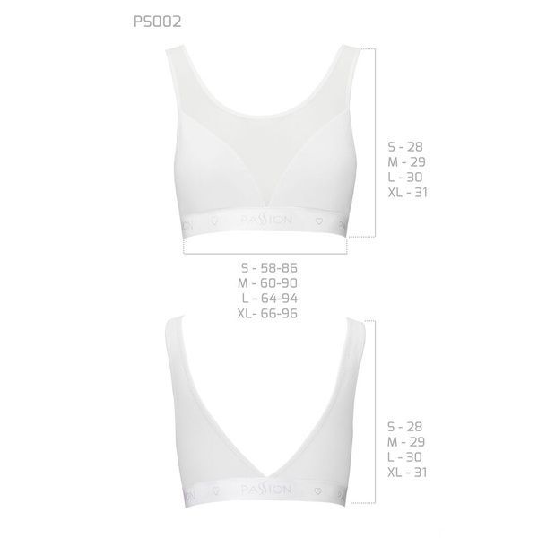 Топ с прозрачной вставкой Passion PS002 TOP S, white SO4205 фото