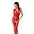 Бодістокінг Passion BS052 red, комбінезон, імітація корсета з підтяжками, панчох і трусиків PBS052R фото