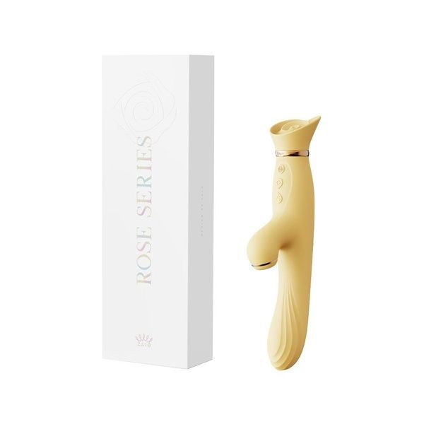 Вибратор с подогревом и вакуумной стимуляцией клитора Zalo - ROSE Vibrator Lemon Yellow SO6681 фото