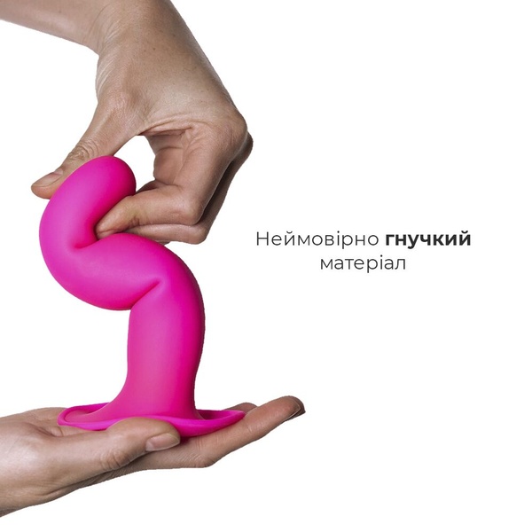 Дилдо з присоскою Adrien Lastic Hitsens 4 Pink, відмінно для страпона, діаметр 3,7 см, довжина 17,8 AD24041 фото