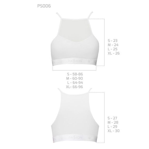 Спортивный топ с прозрачной вставкой Passion PS006 TOP L, white SO4243 фото