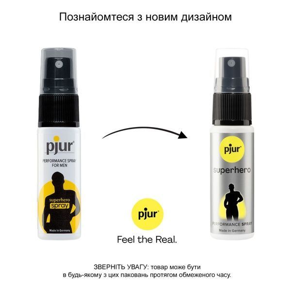 Пролонгирующий спрей pjur Superhero Spray 20 мл, впитывается в кожу, натуральные компоненты PJ10450 фото