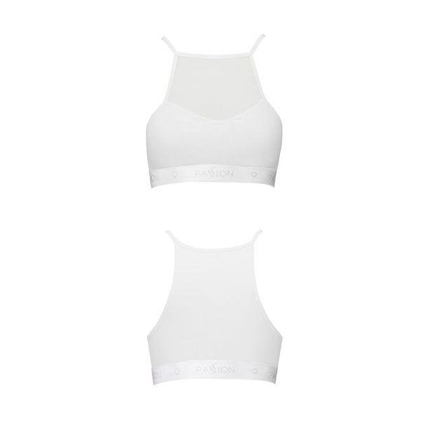 Спортивный топ с прозрачной вставкой Passion PS006 TOP L, white SO4243 фото