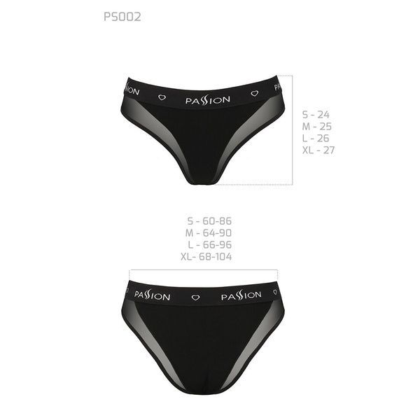 Трусики с прозрачной вставкой Passion PS002 PANTIES S, black SO4193 фото