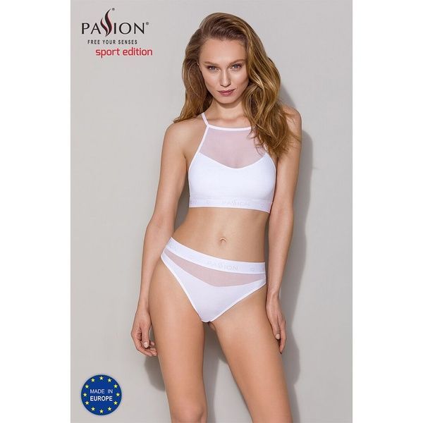 Спортивный топ с прозрачной вставкой Passion PS006 TOP L, white SO4243 фото
