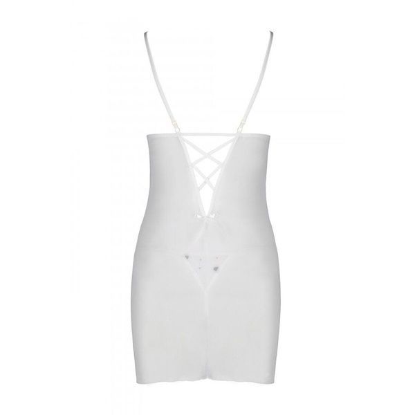 Сорочка с вырезами на груди, стринги Passion LOVELIA CHEMISE XXL/XXXL, white SO4764 фото
