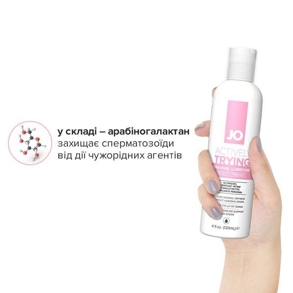 Лубрикант способствующий оплодотворению JO Actively Trying (120 мл), содержит арабиногалактан SO2449 фото