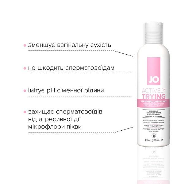 Лубрикант способствующий оплодотворению JO Actively Trying (120 мл), содержит арабиногалактан SO2449 фото