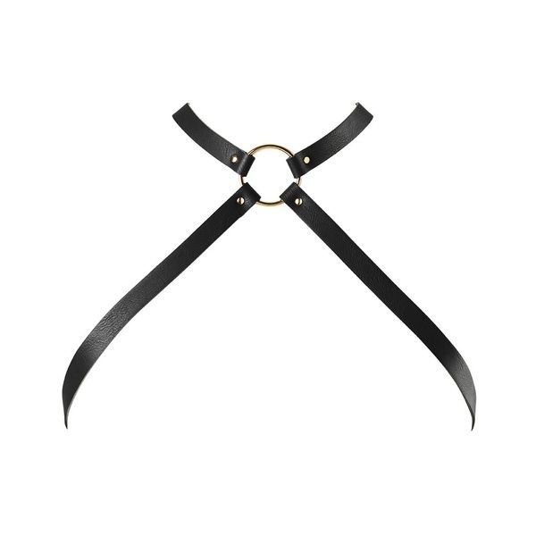 Портупея из экокожи Bijoux Indiscrets MAZE &mdash; Cross Chest Harness Black SO6635 фото