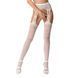 Сетчатые чулки-стокинги Passion S020 One Size, White, ажурный узор, имитация пояса с гартерами PSS020W фото 1