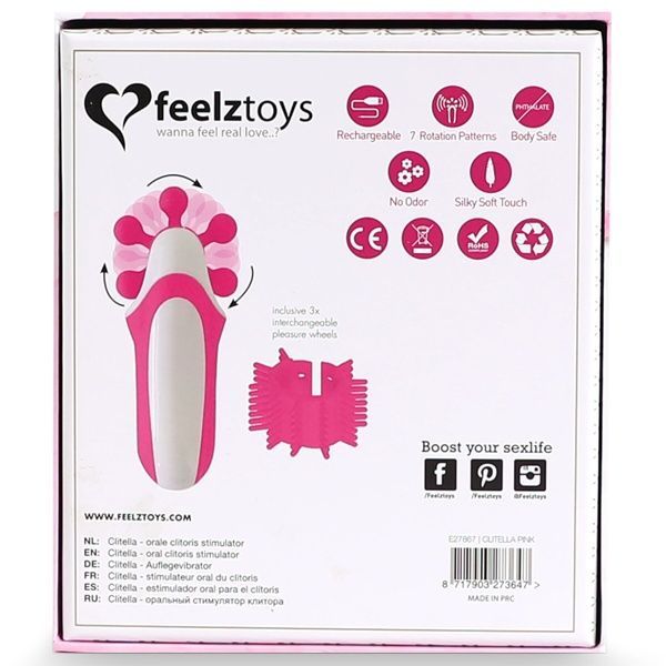 Стимулятор с имитацией оральных ласк FeelzToys - Clitella Oral Clitoral Stimulator Pink SO5068 фото