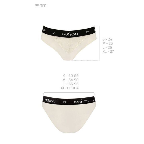 Трусики с широкой резинкой и кружевом Passion PS001 PANTIES M, ecru SO4164 фото
