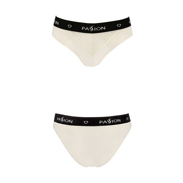 Трусики с широкой резинкой и кружевом Passion PS001 PANTIES M, ecru SO4164 фото