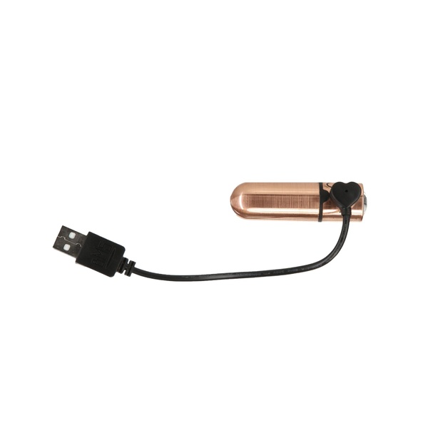 Віброкуля PowerBullet First-Class Bullet 2.5″ з Key Chain Pouch, Rose Gold, 9 режимів вібрації SO6847 фото