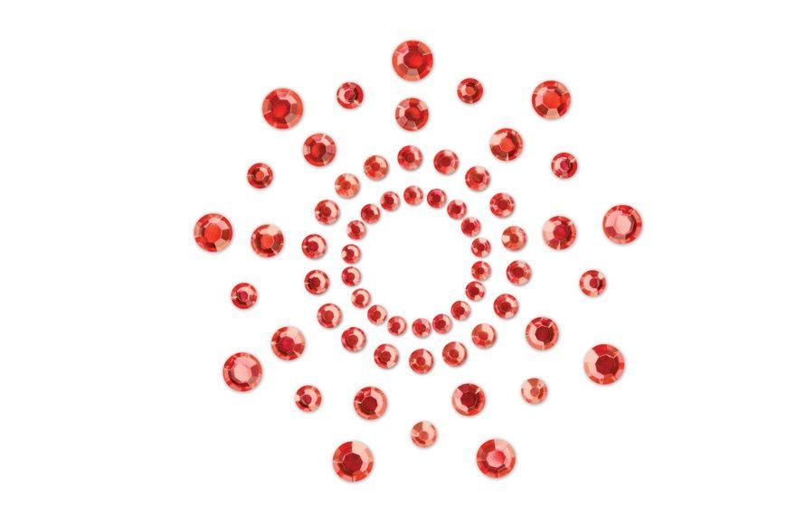 Пэстис из кристаллов Bijoux Indiscrets - Mimi Red, украшение на грудь SO2321 фото