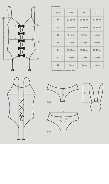 Obsessive Bunny suit 4 pcs costume pink S/M SO7254 фото