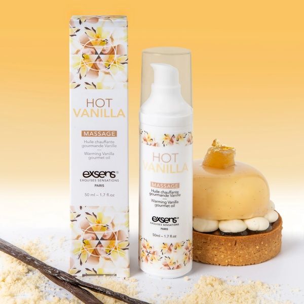 Массажное масло EXSENS Hot Vanilla 50мл разогревающее, без сахара, без парабенов, съедобное SO2357 фото
