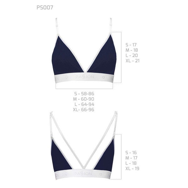 Спортивний топ з подвійними бретелями Passion PS007 TOP M, navy blue SO4268 фото