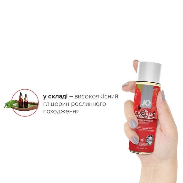 Смазка на водной основе JO H2O &mdash; Watermelon (60 мл) без сахара, растительный глицерин SO5226 фото