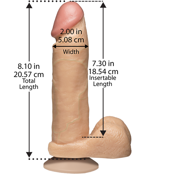 Фаллоимитатор Doc Johnson The Realistic Cock 8 inch White - PVC, Vack-U-Lock, диаметр 5,1см SO2789 фото