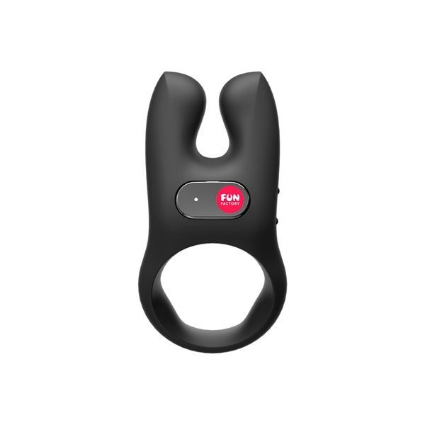 Эрекционное виброкольцо с двойной стимуляцией клитора Fun Factory NŌS black, 2 мотора SX0973 фото