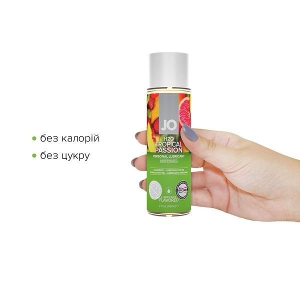 Смазка на водной основе JO H2O &mdash; Tropical Passion (60 мл) без сахара, растительный глицерин SO5227 фото