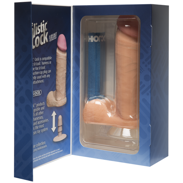 Фаллоимитатор Doc Johnson The Realistic Cock 8 inch White - ULTRASKYN, Vack-U-Lock, диаметр 5,1см SO1551 фото