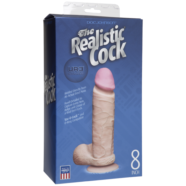 Фаллоимитатор Doc Johnson The Realistic Cock 8 inch White - ULTRASKYN, Vack-U-Lock, диаметр 5,1см SO1551 фото