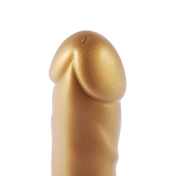 Золотой фаллоимитатор Hismith 6.8&Prime; Golden Silicone Dildo, система KlicLok SO6202 фото