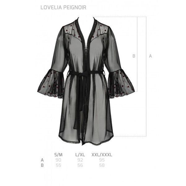 Воздушный пеньюар Passion LOVELIA PEIGNOIR XXL/XXXL, black SO4773 фото