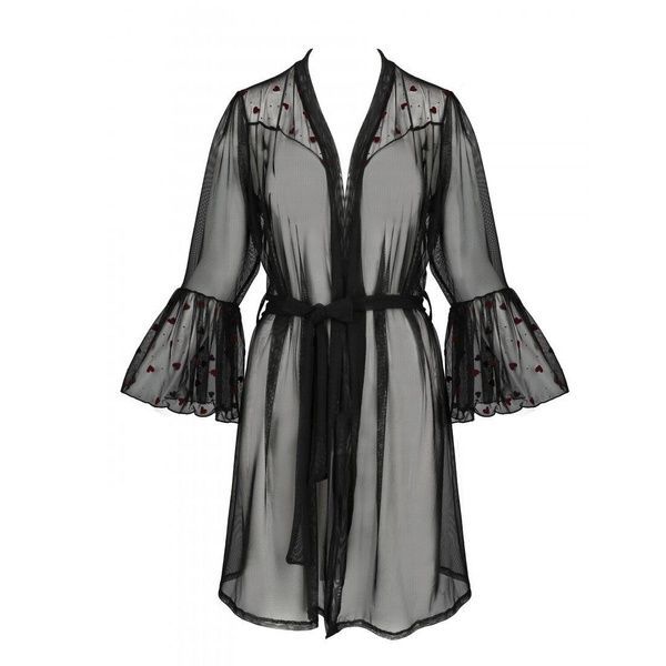 Воздушный пеньюар Passion LOVELIA PEIGNOIR XXL/XXXL, black SO4773 фото