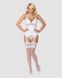 (SALE) Сатиновый кружевной корсет Obsessive 810-COR-2 babydoll & thong S/M, белый, корсет, танга SO7158 фото 3