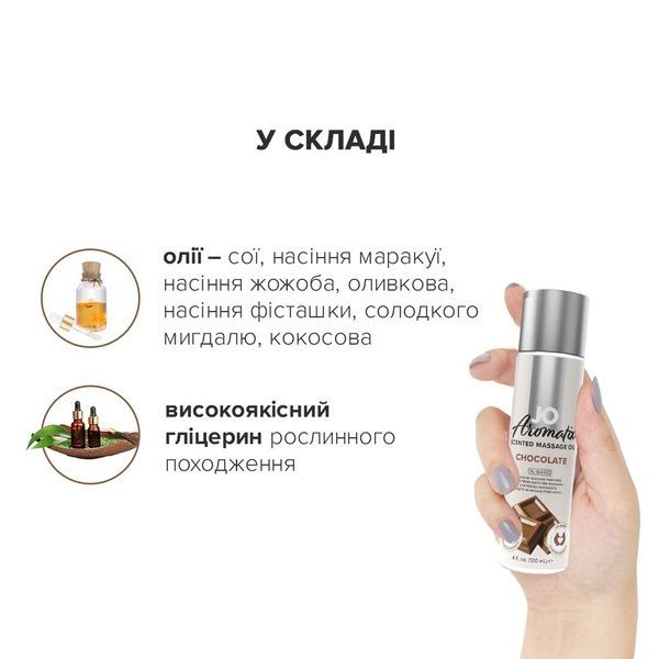 Натуральна масажна олія JO Aromatix Massage Oil Chocolate 120 мл SO6767 фото