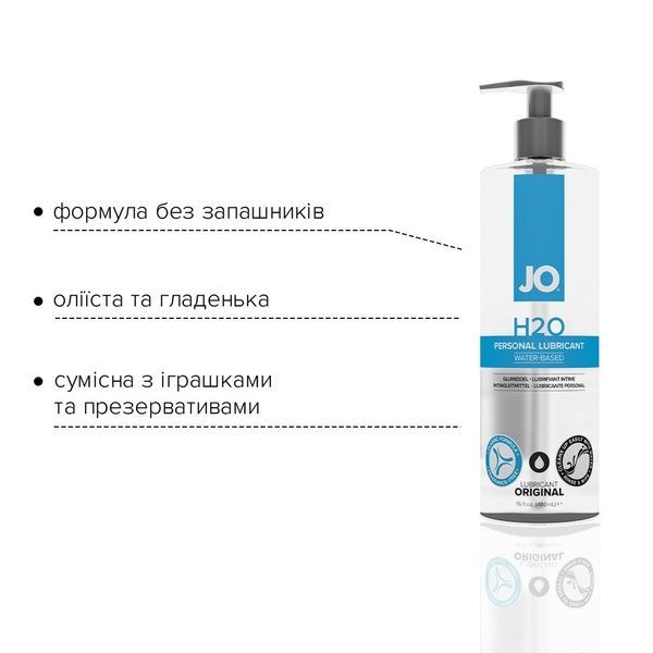 Смазка на водной основе JO H2O ORIGINAL (480 мл) маслянистая и гладкая, растительный глицерин SO1692 фото