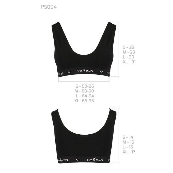 Спортивный топ с широкой резинкой Passion PS004 TOP S, black SO4221 фото