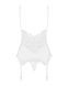 Сатиновый кружевной корсет Obsessive 810-COR-2 babydoll & thong L/XL, белый, корсет, танга SO7159 фото 6