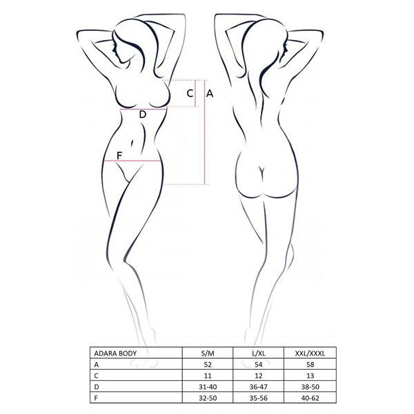Боді монокіні Passion ADARA BODY XXL/XXXL, black EL10103 фото